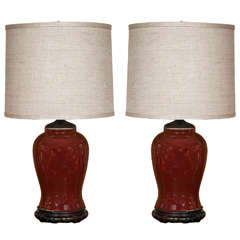 Pair of Sang de Boeuf Lamps