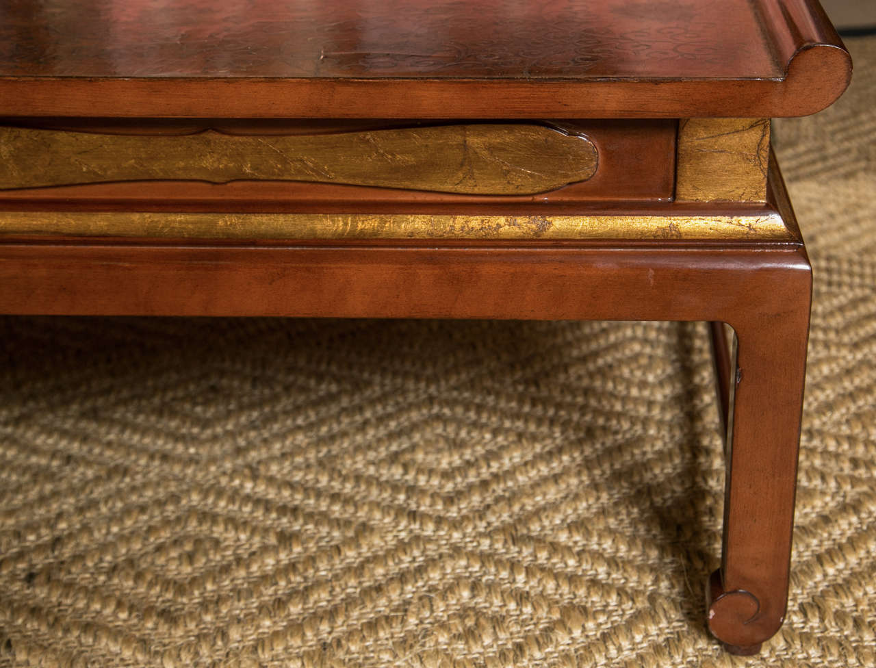 Chinese Red Lacquered Coffee Table at 1stDibs