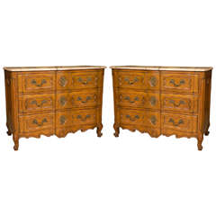 Pair of Marble-Top Louis XV Style Commodes Attributed to Maison Jansen 11