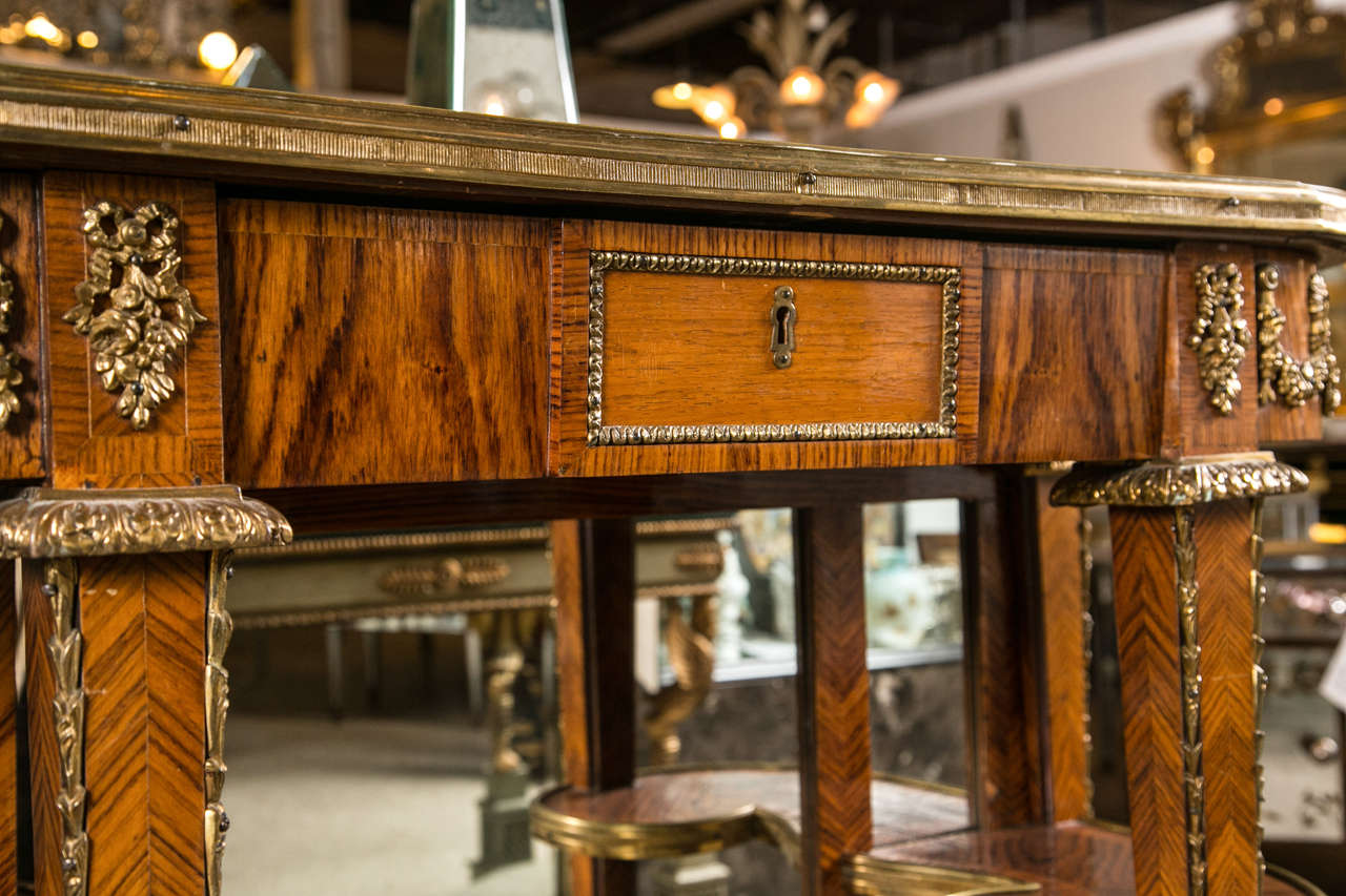 Rosewood Mirrored Back Console Table 5