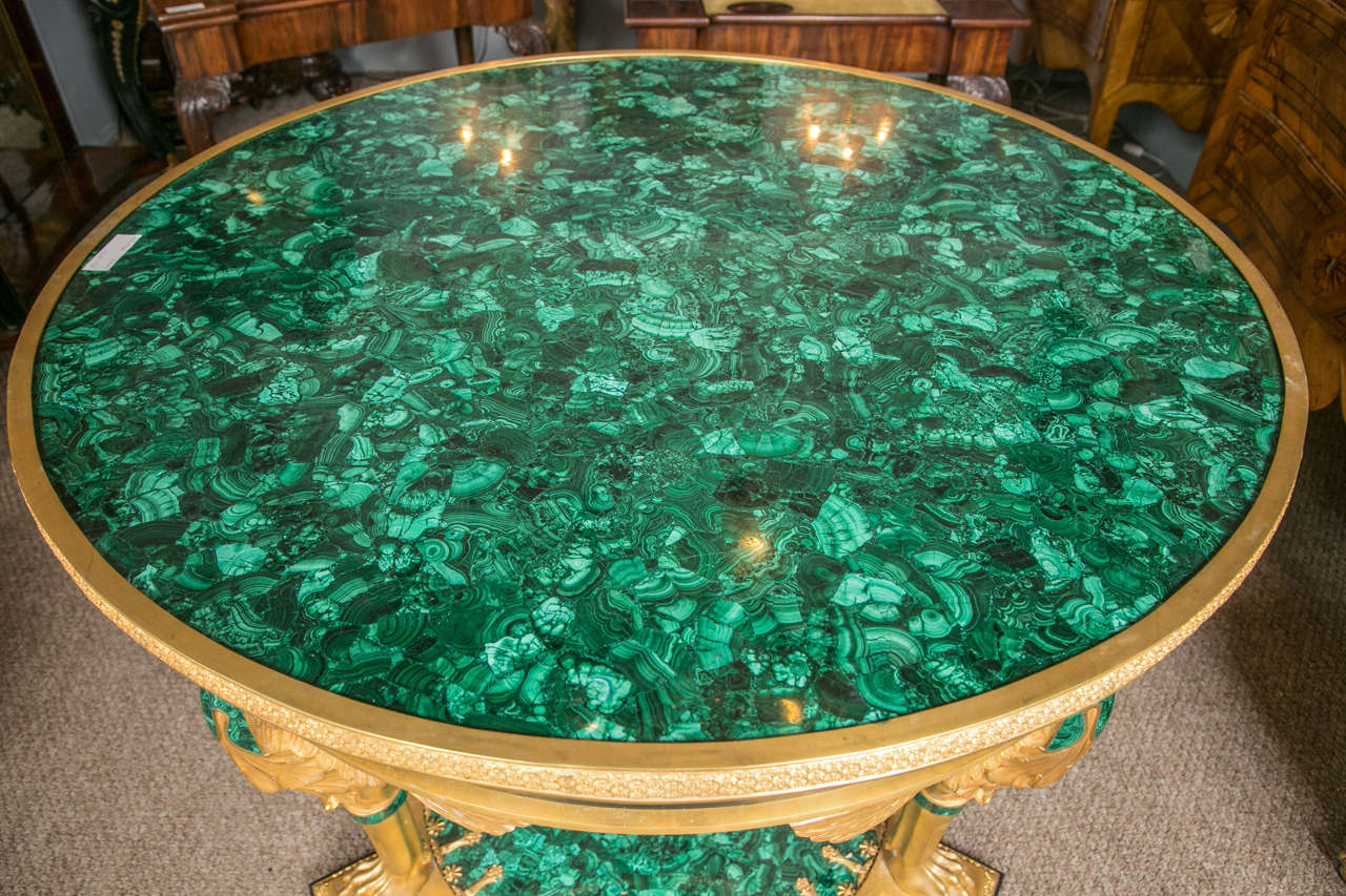 green malachite table