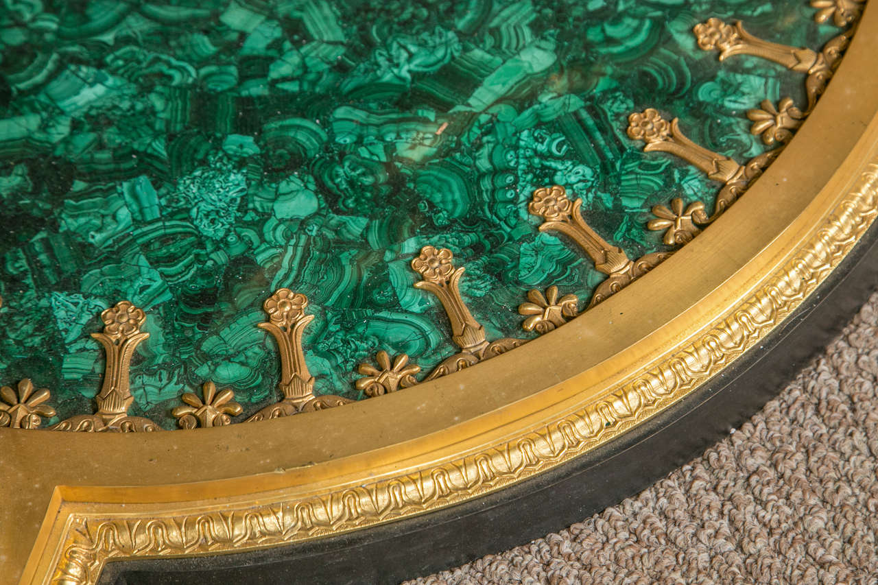 Fine Doré Bronze and Malachite Green Russian Figural Center Table 2