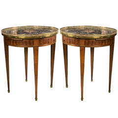 Pair of Marble-Top Bouillotte Tables by Maison Jansen