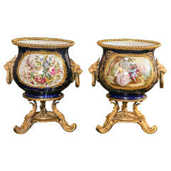 Pair of Sèvres Porcelain Urns