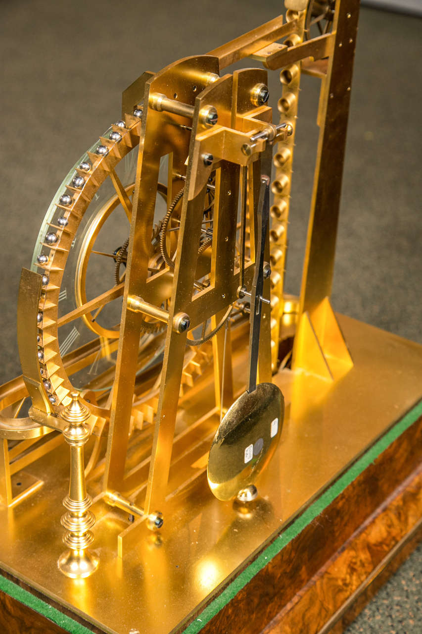 Late 20th Century Gilt Brass Waterwheel Timepiece by Peter Bonnert