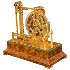 Used Gilt Brass Waterwheel Timepiece by Peter Bonnert