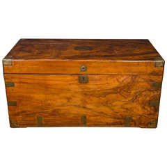 A Large Chinese Export Camphorwod Sea Chest or Campaign Trunk