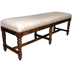 Classic French Bench with Rosewood and Walnut Base