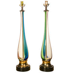 Large pair of italian lamps, circa 1960