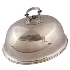 19th c. English Meat Dome with Engraved Crest