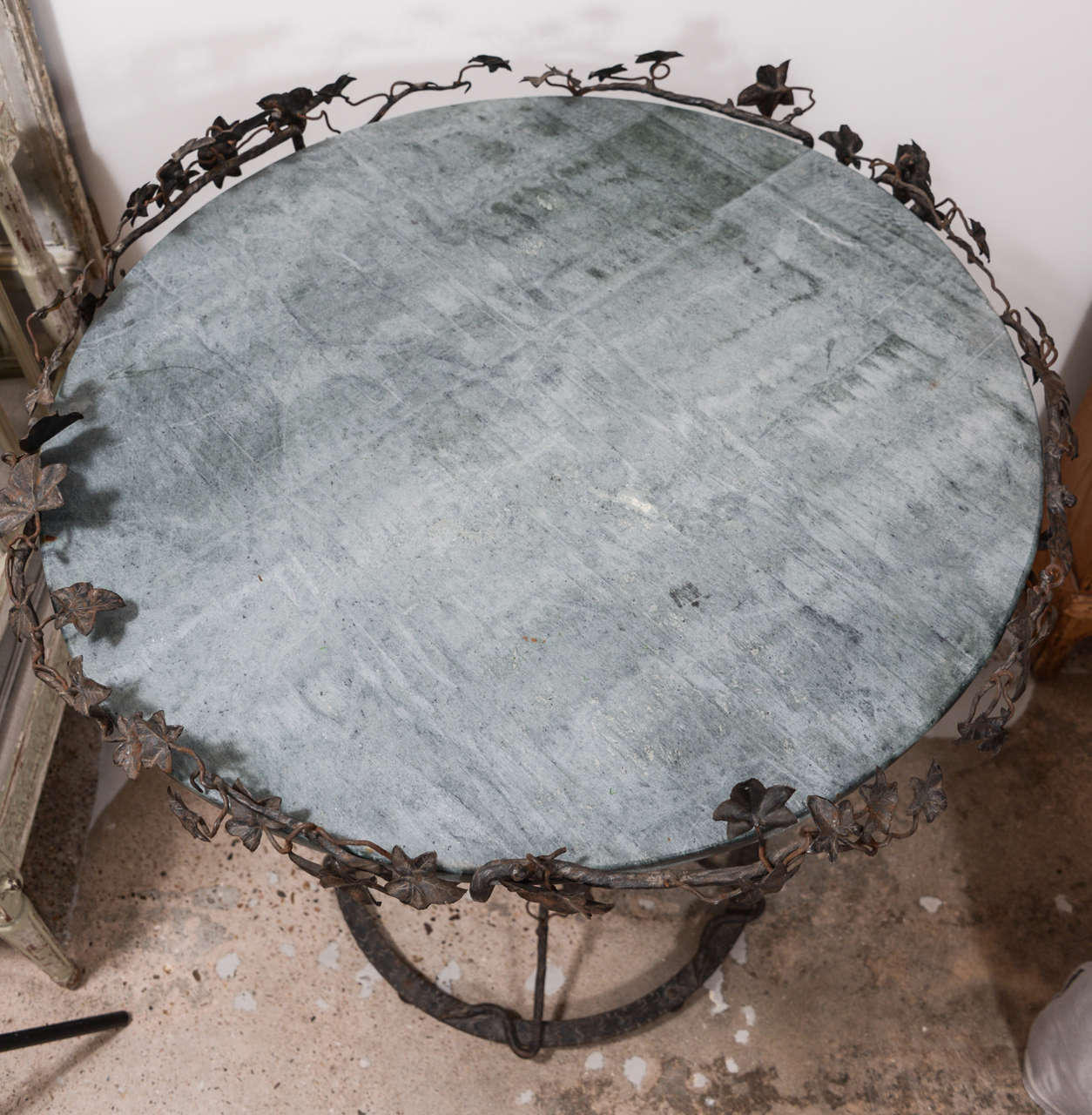 19th Century Italian Wrought Iron Table with Marble Top 2
