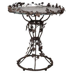 19th Century Italian Wrought Iron Table with Marble Top
