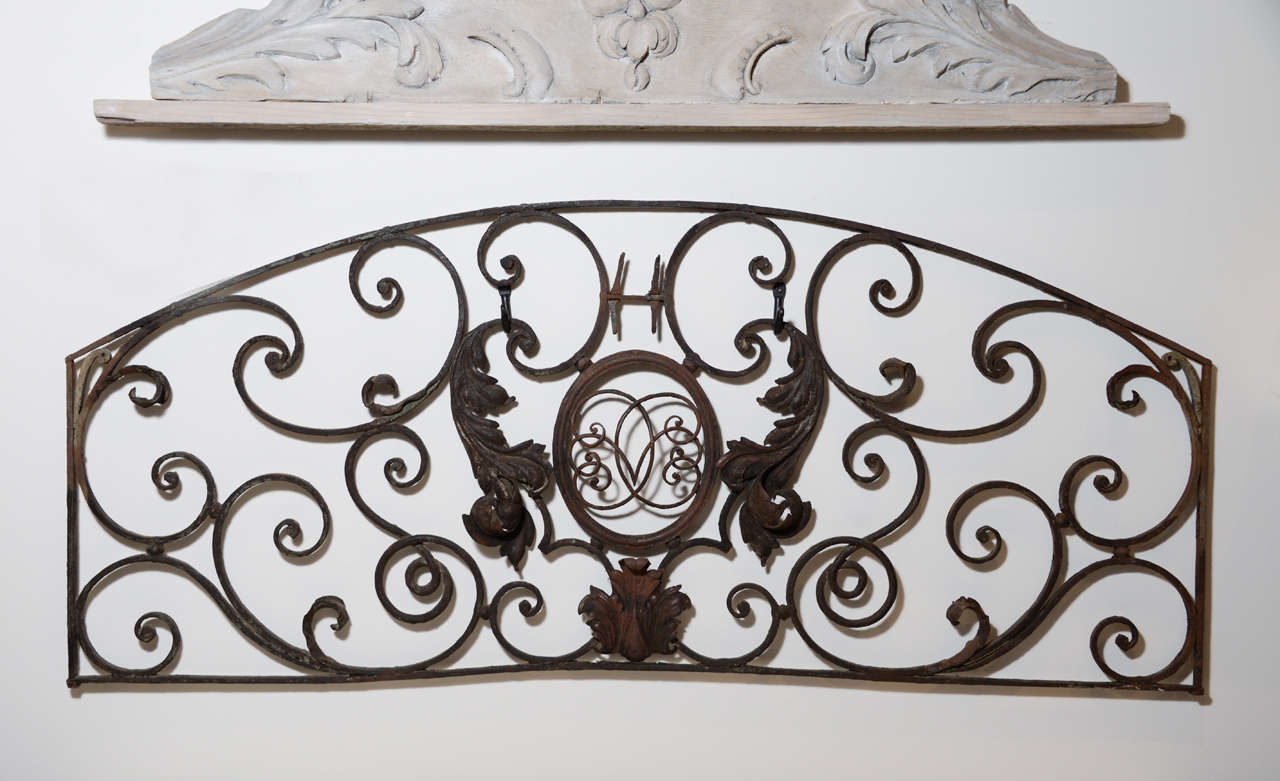 19th C. Beautifully crafted handmade wrought iron decor.