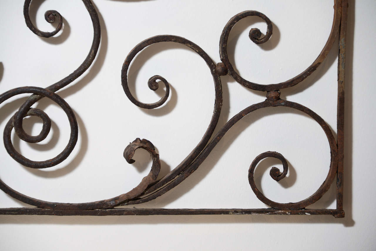 French 19 C. Wrought Iron Wall Hanging