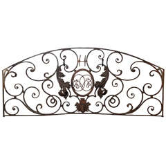 Antique 19 C. Wrought Iron Wall Hanging