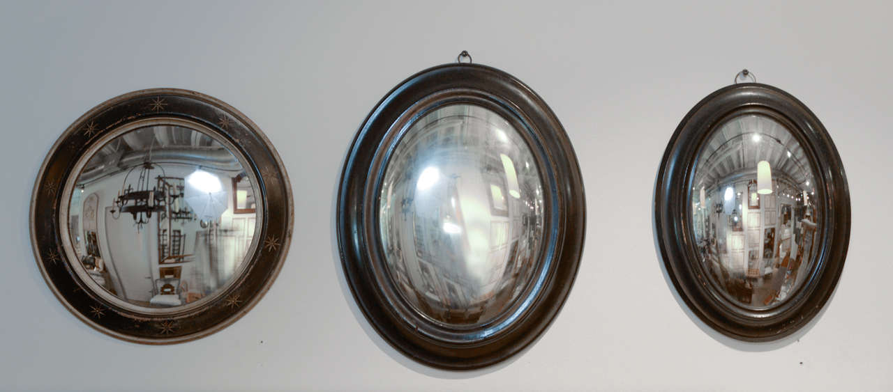 Three mirrors named for their convex shape.
Round one on the left H: 14