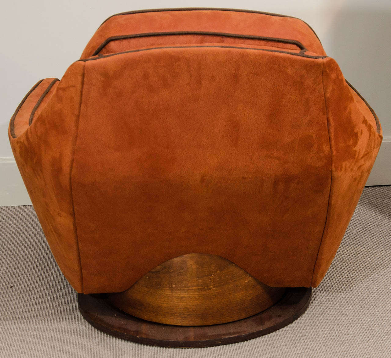 Vintage Swivel Club Chair and Ottoman For Sale at 1stdibs