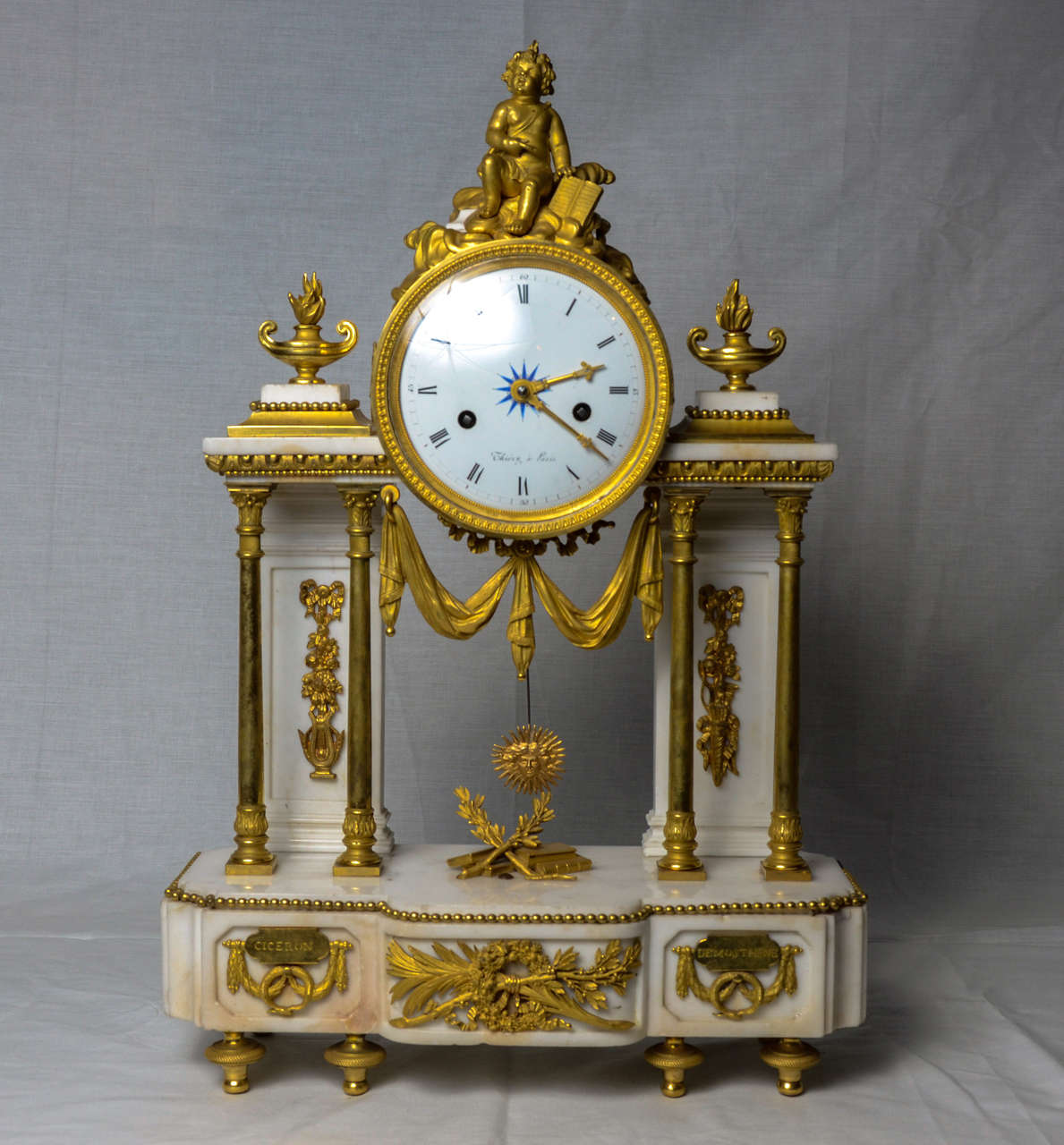A Louis XVI Philosophical Allegory Mantel Clock