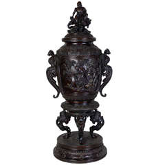 A large vase bronze . Japan Meiji period