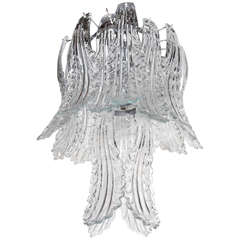 Exquisite Murano Glass Acanthus Leaves Chandelier by Barovier & Toso