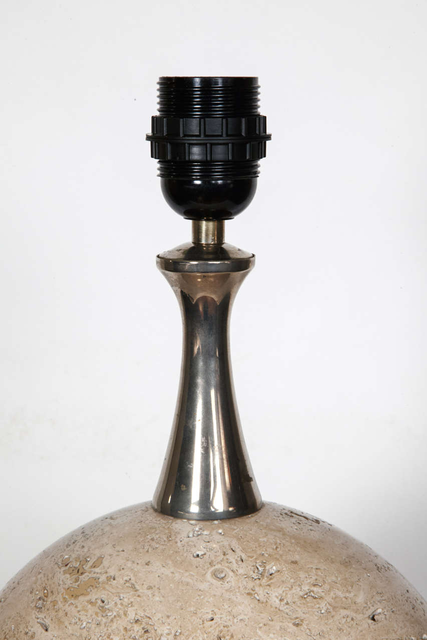 Lampe en travertin de Barbier en vente 1