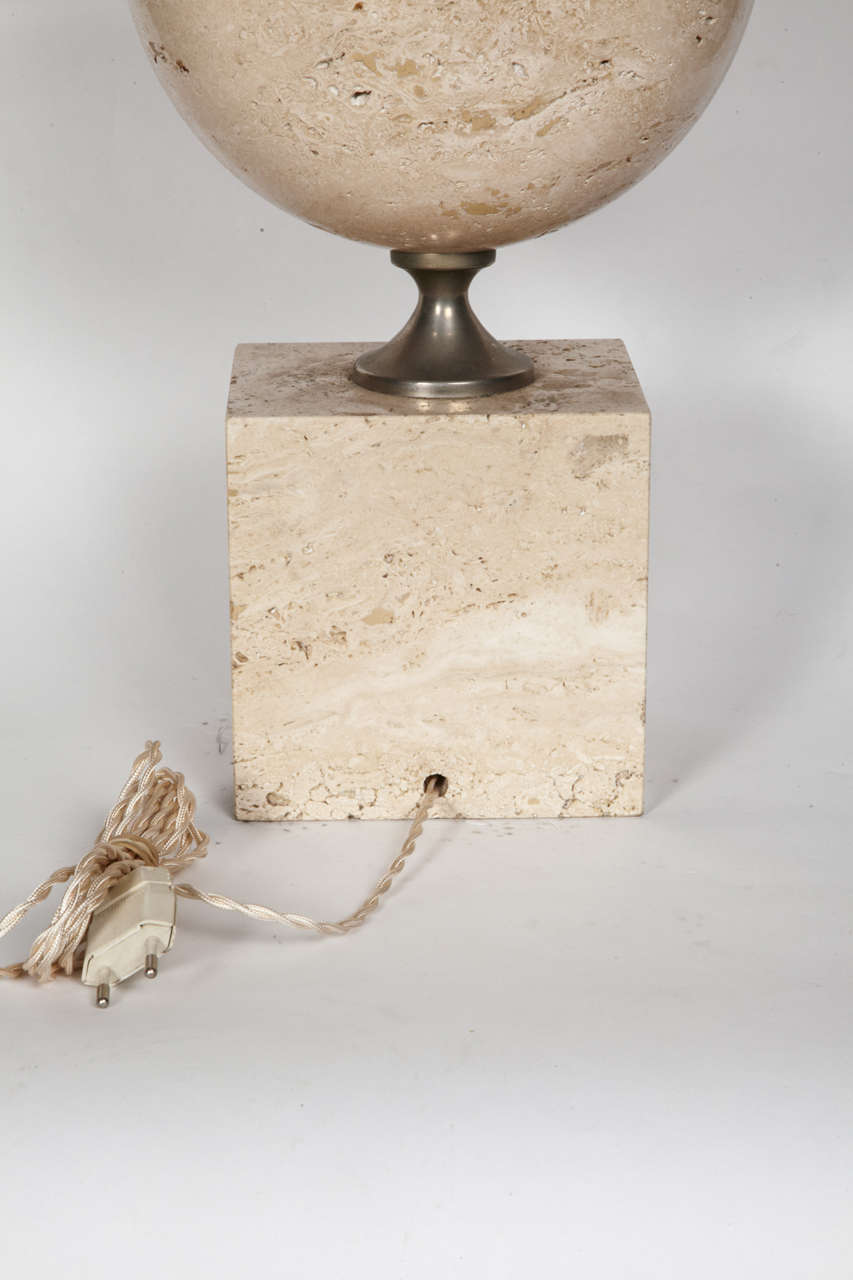 Travertine Lamp by Barbier For Sale 3