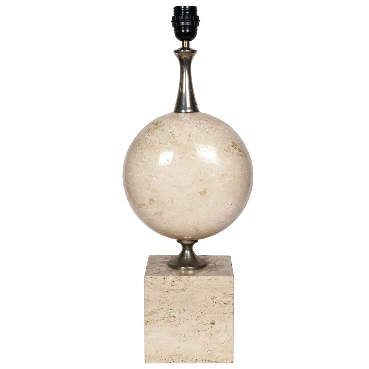 Travertine Lamp by Barbier For Sale