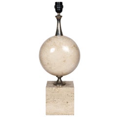 Vintage Travertine Lamp by Barbier