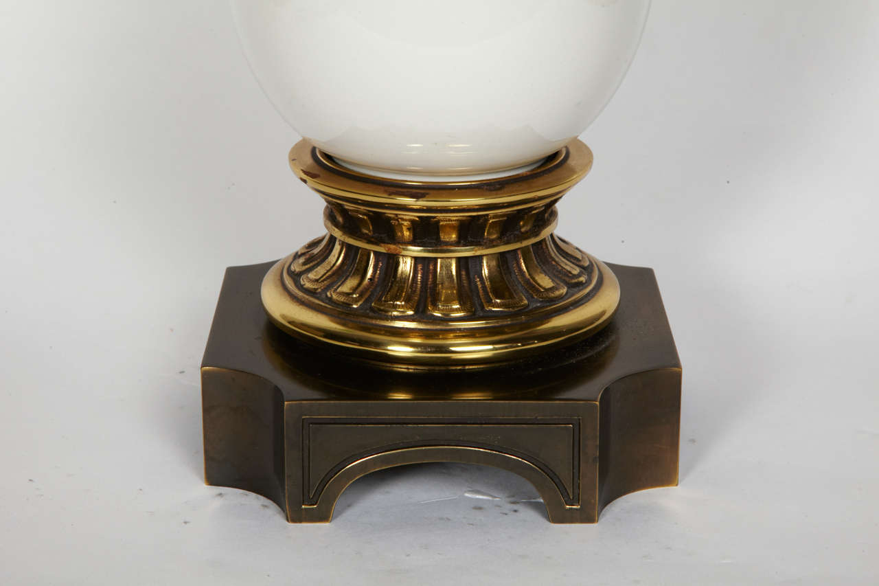 Paar Tischlampen aus Keramik und Bronze aus den 1960er Jahren (Französisch) im Angebot