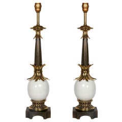 Pair of 1960s Ceramic and bronze table Lamps