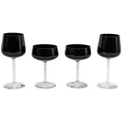 A Hollywood Regency Set of Fostoria Wine and Coupe Glasses