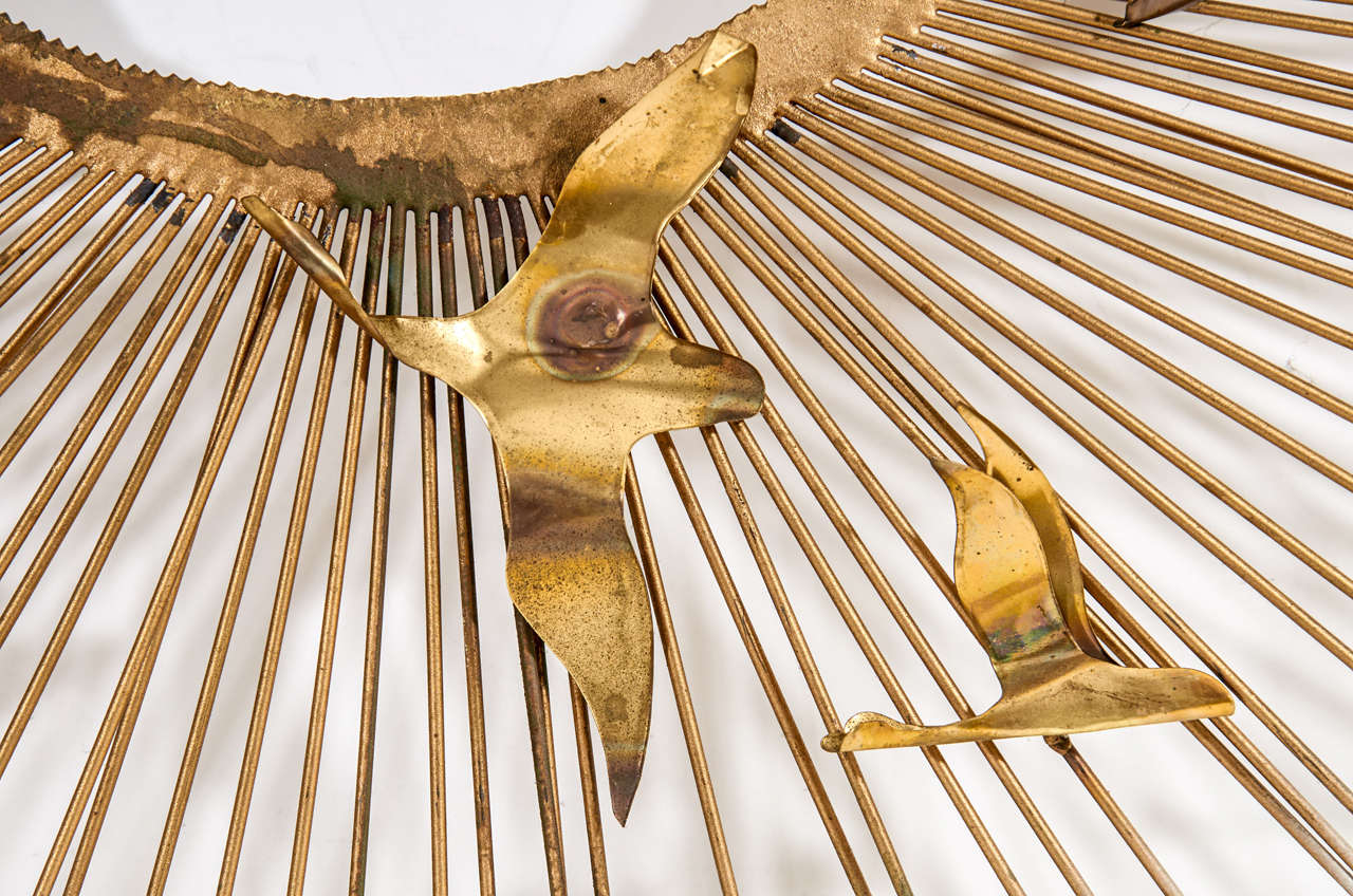 Mid-Century Modern A Mid Century Brass and Copper Wall Sculpture Attributed to Curtis Jere
