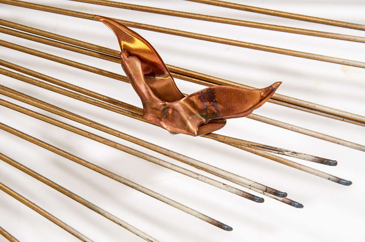 20th Century A Mid Century Brass and Copper Wall Sculpture Attributed to Curtis Jere