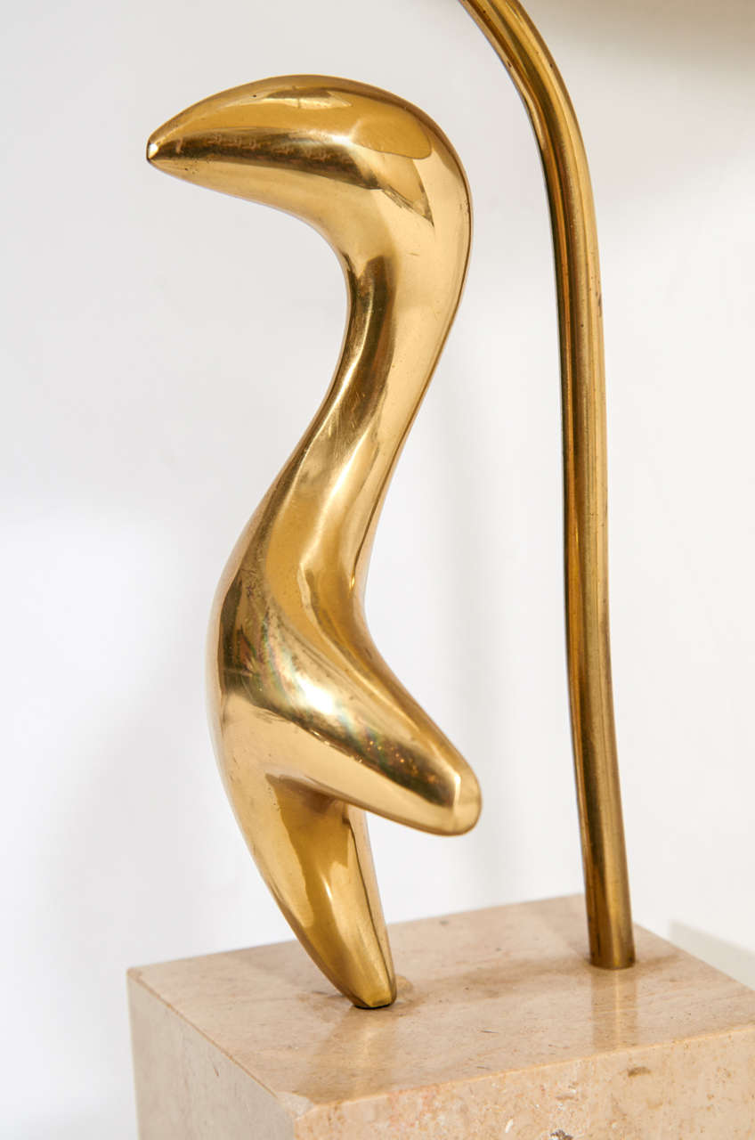 Mid-Century Modern Mid Century Petite Lamp with Philippe Jean Sculpture