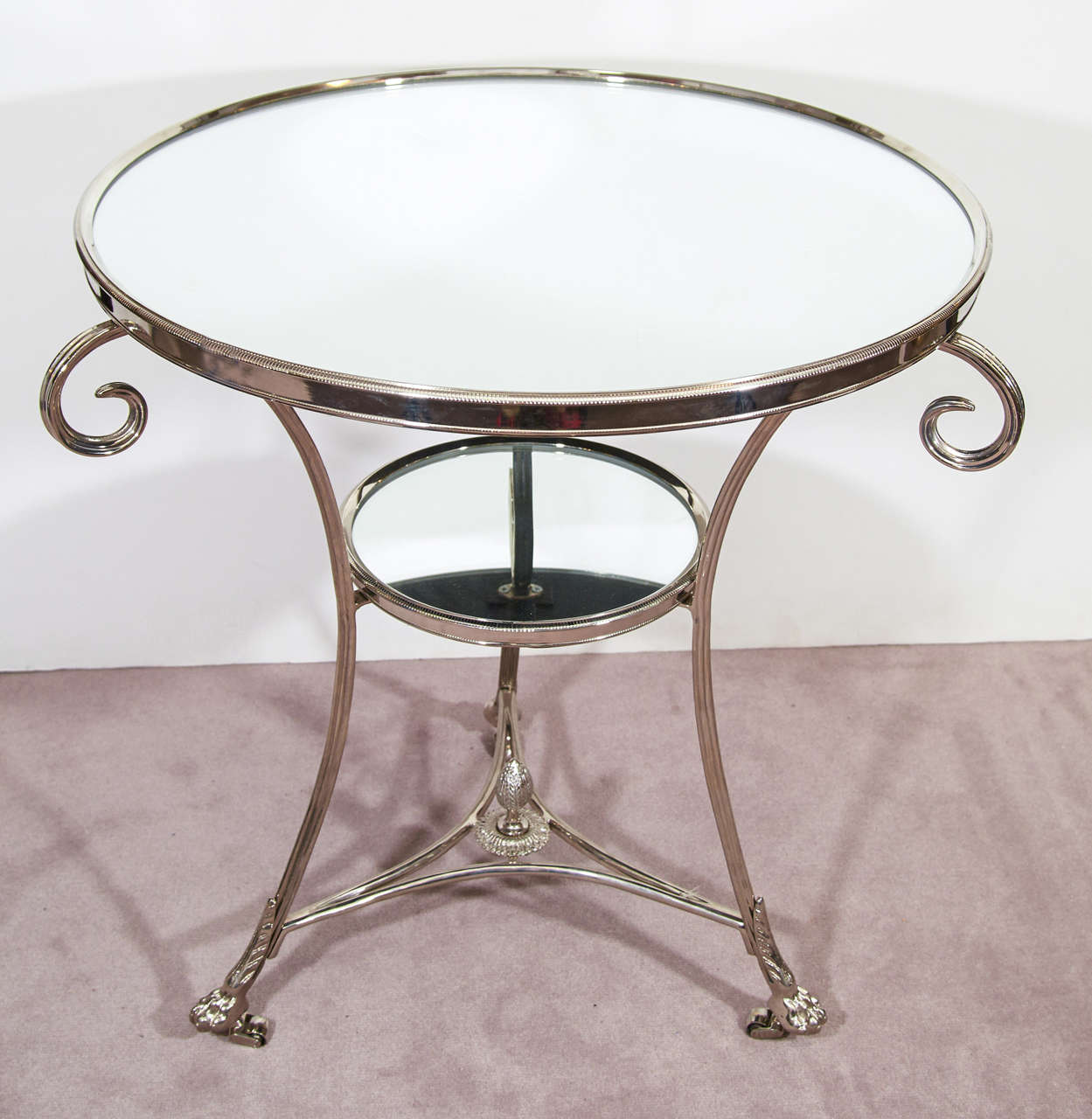 20th Century Mid-Century Glass and Chrome French Lamp Tables in the Style of Maison Jansen