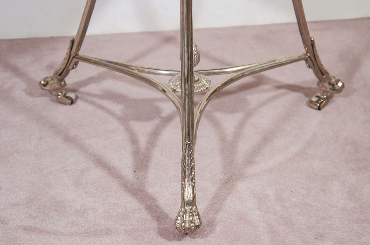 Mid-Century Glass and Chrome French Lamp Tables in the Style of Maison Jansen 2