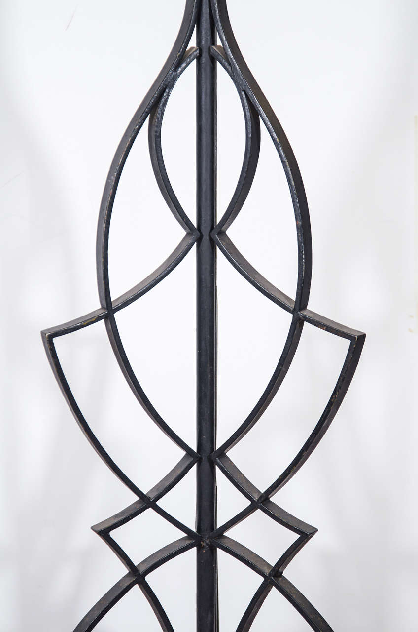 Art Nouveau A Mid Century Wrought Iron Floor Lamp Attributed to Robert Merceris