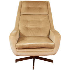 Mid Century Swedish Lounge Chair in Mohair