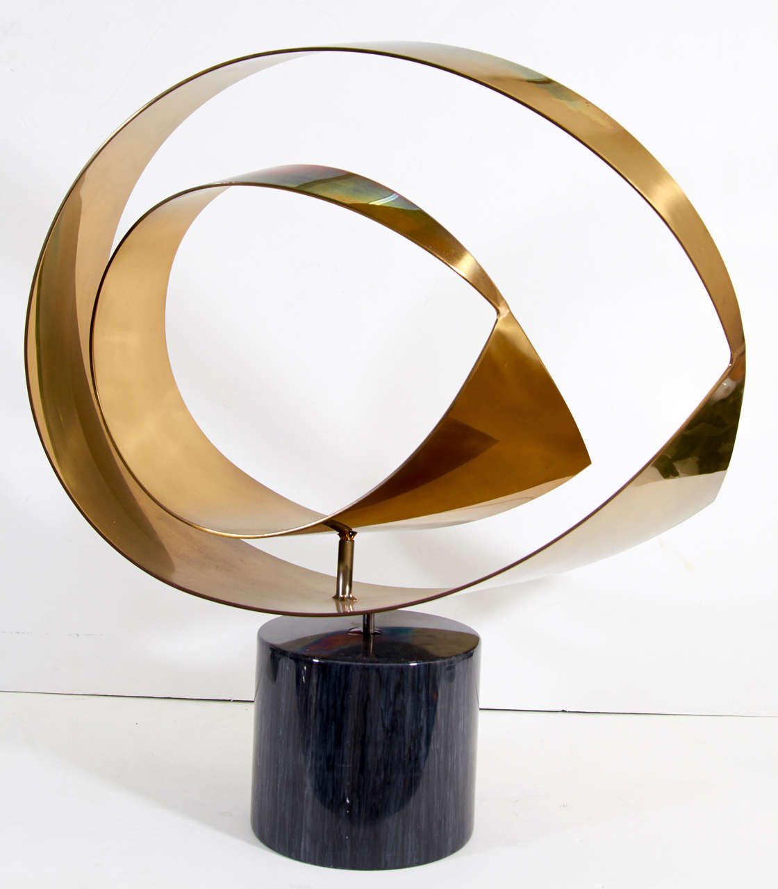 A large brass and marble abstract Curtis Jere sculpture dated 
