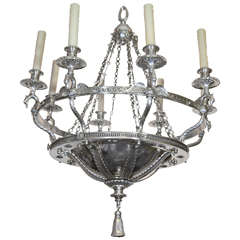 An Antique Silvered Bronze Chandelier Attributed to E.F. Caldwell