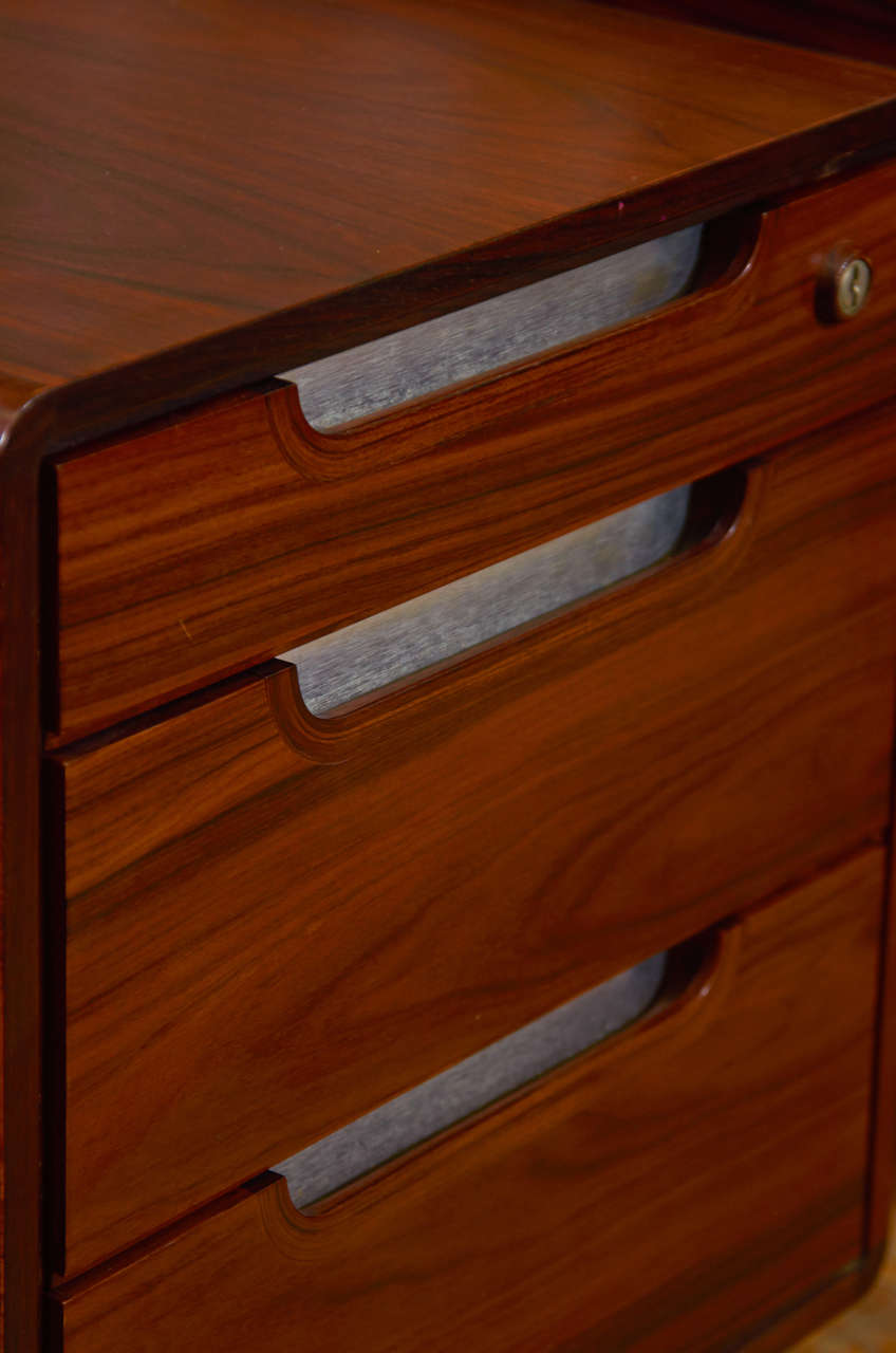 Stunning Modern Custom Rosewood Desk Suite For Sale 1