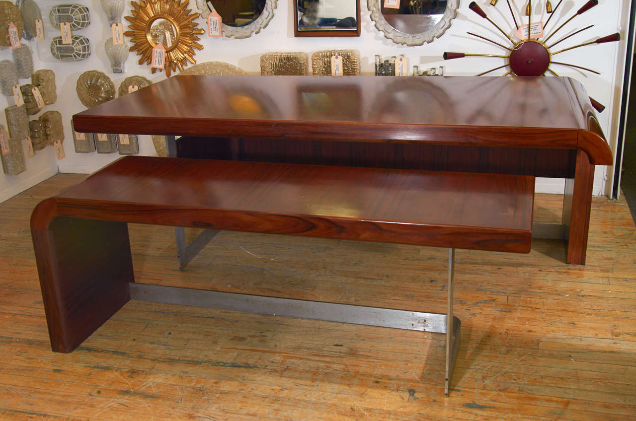Stunning Modern Custom Rosewood Desk Suite For Sale 3