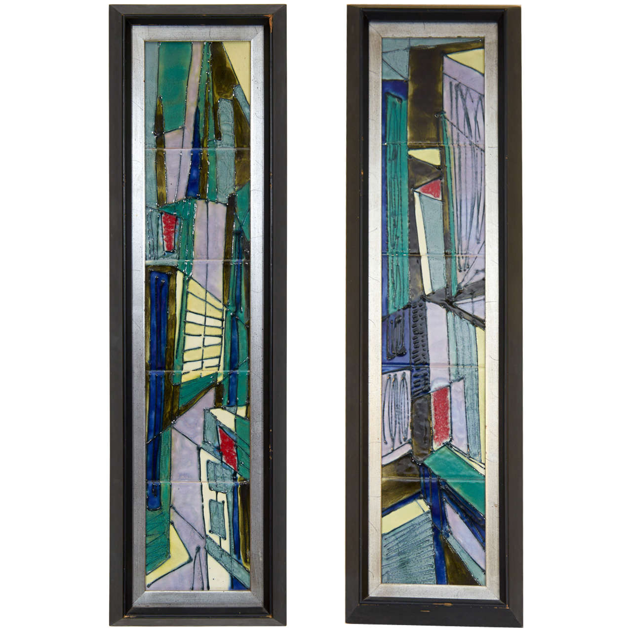 A Mid Century Pair of Harris Strong Wall Mounted Tiles at 1stDibs