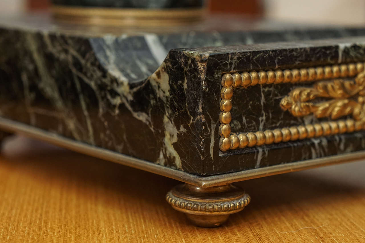 French Empire Marble and Bronze Inkwell 3