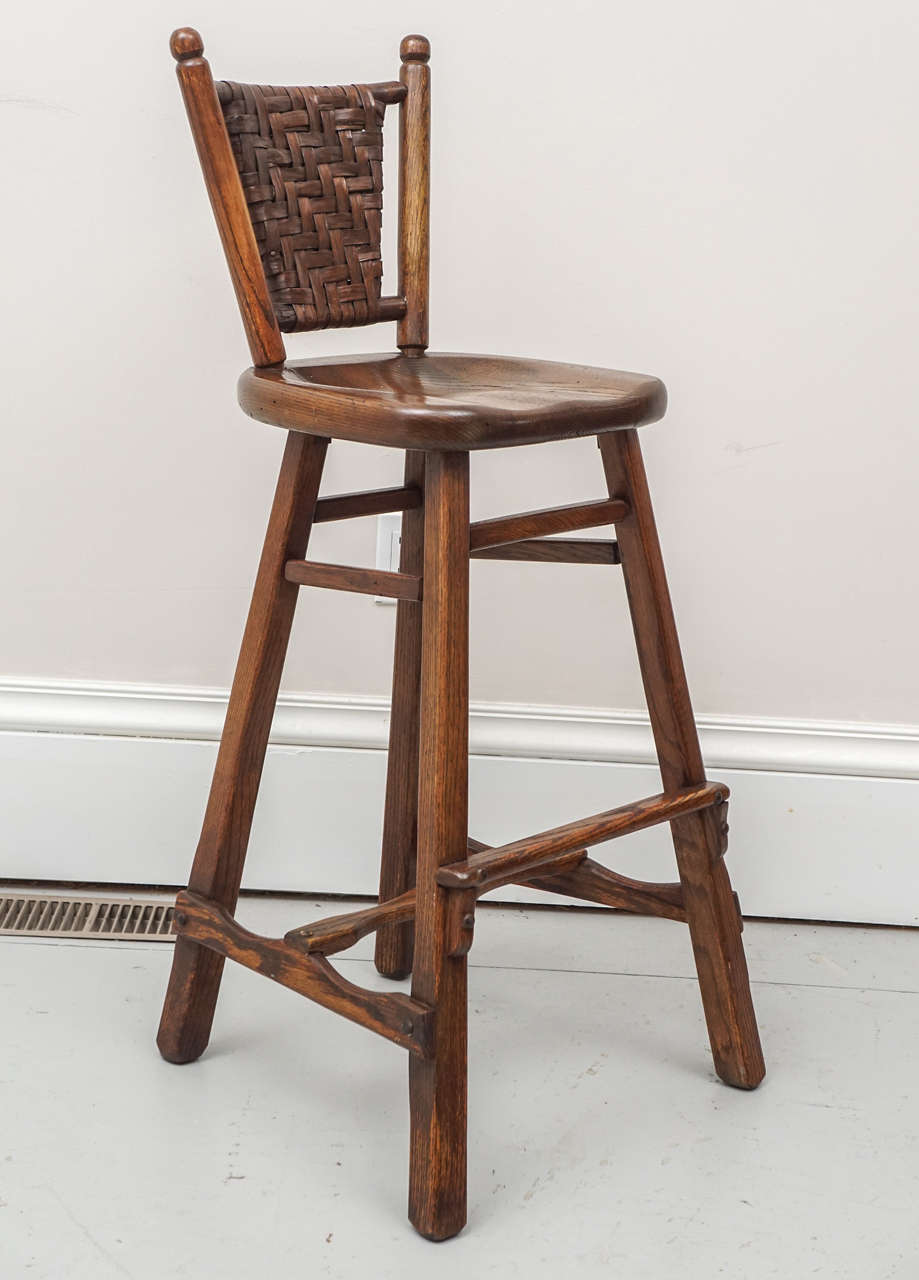 American Six 1950s Old Hickory Bar Stools