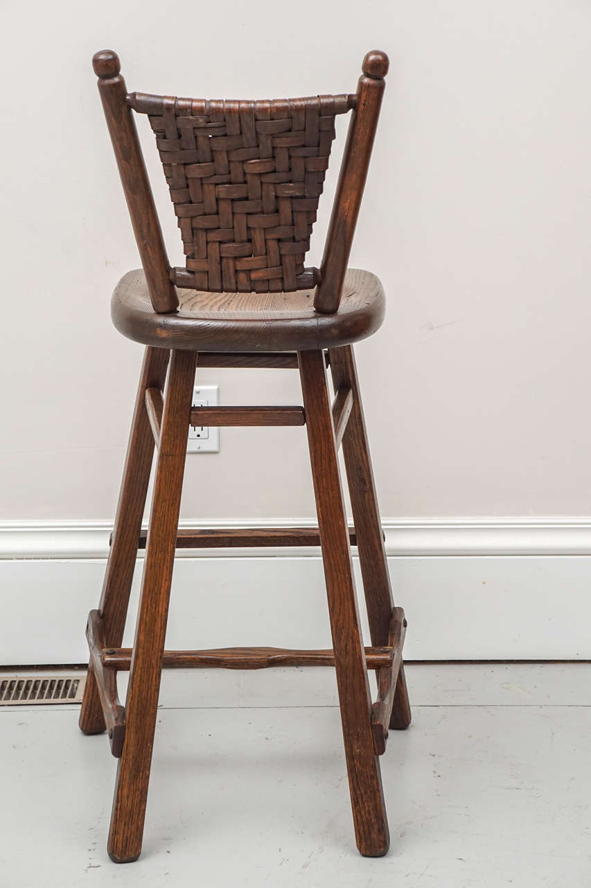 Six 1950s Old Hickory Bar Stools at 1stDibs