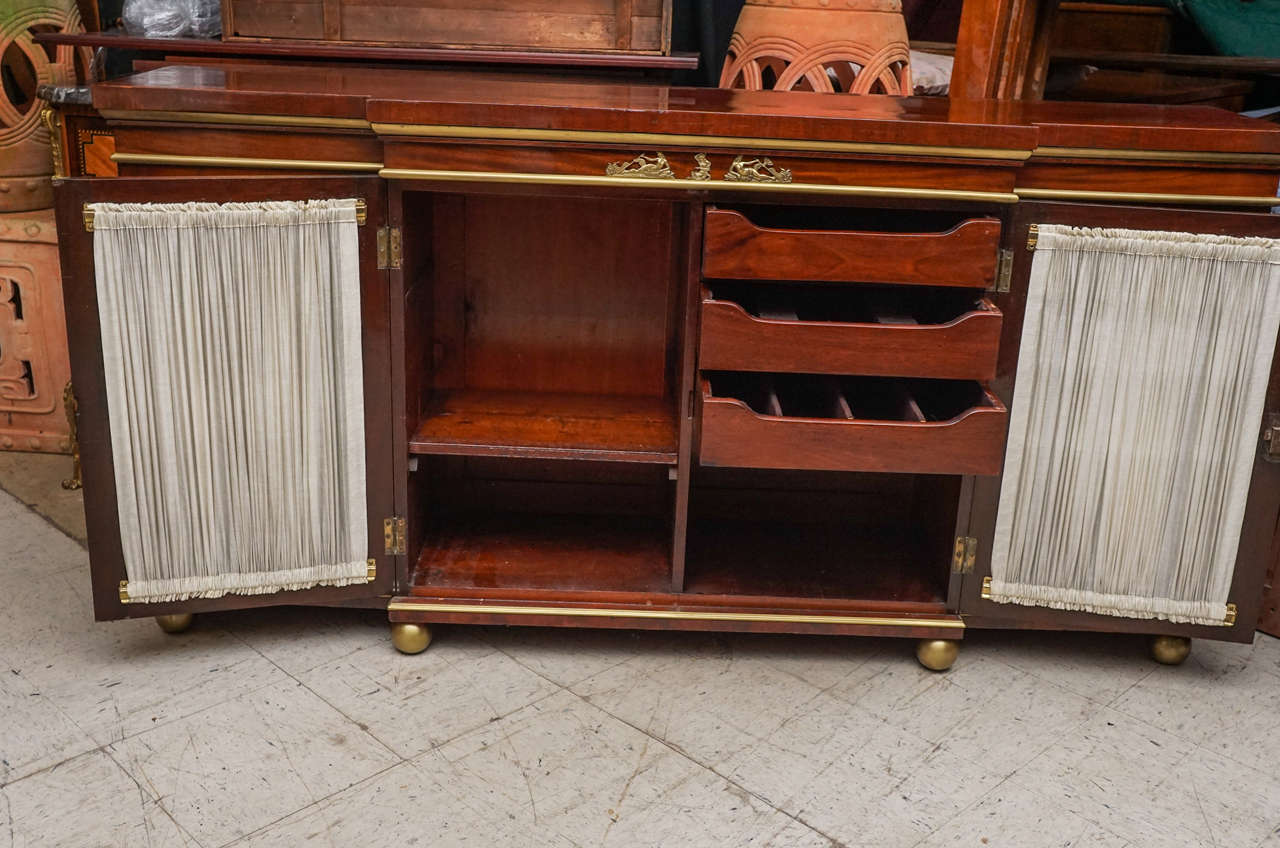 Period Regency Mahogany and Brass Banded Cabinet In Excellent Condition In Hudson, NY