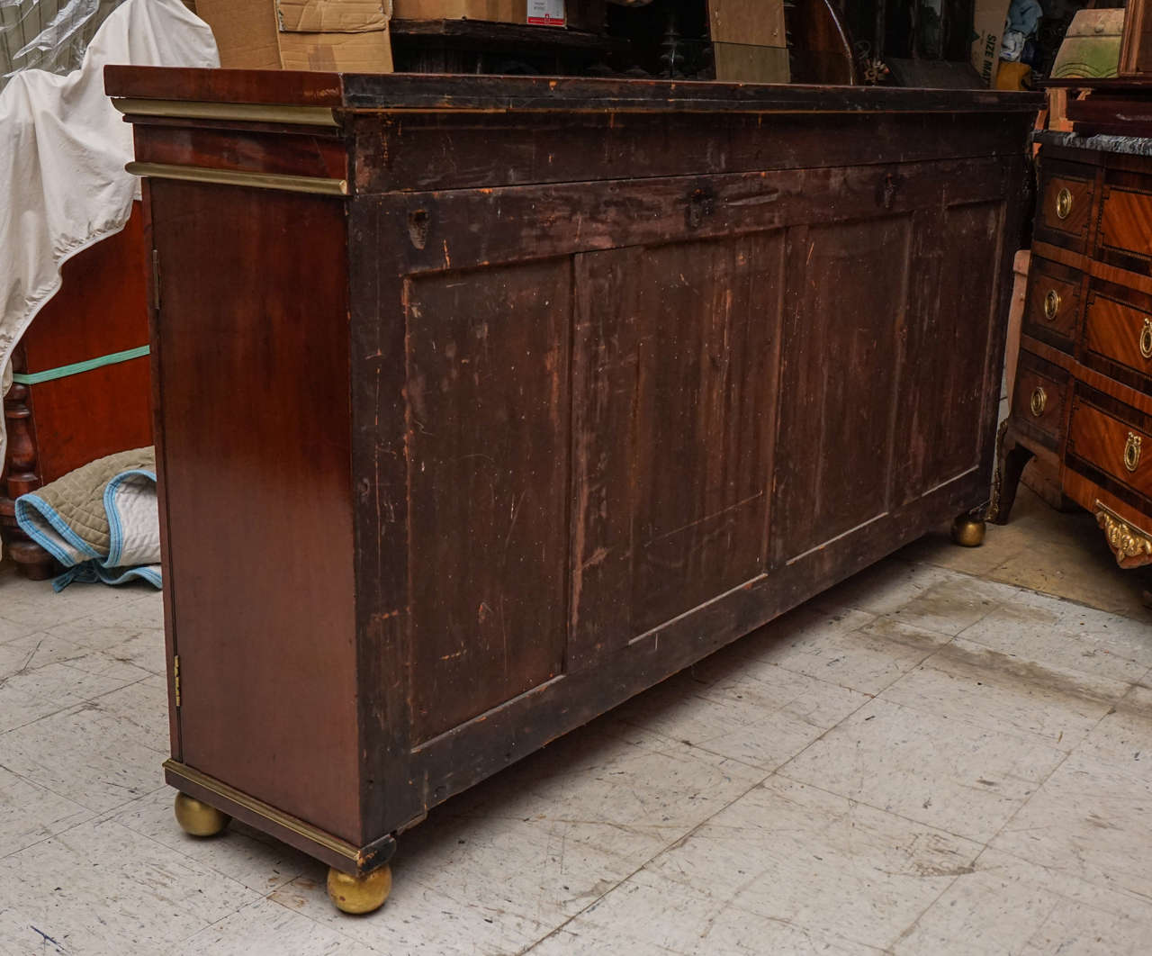 Period Regency Mahogany and Brass Banded Cabinet 4