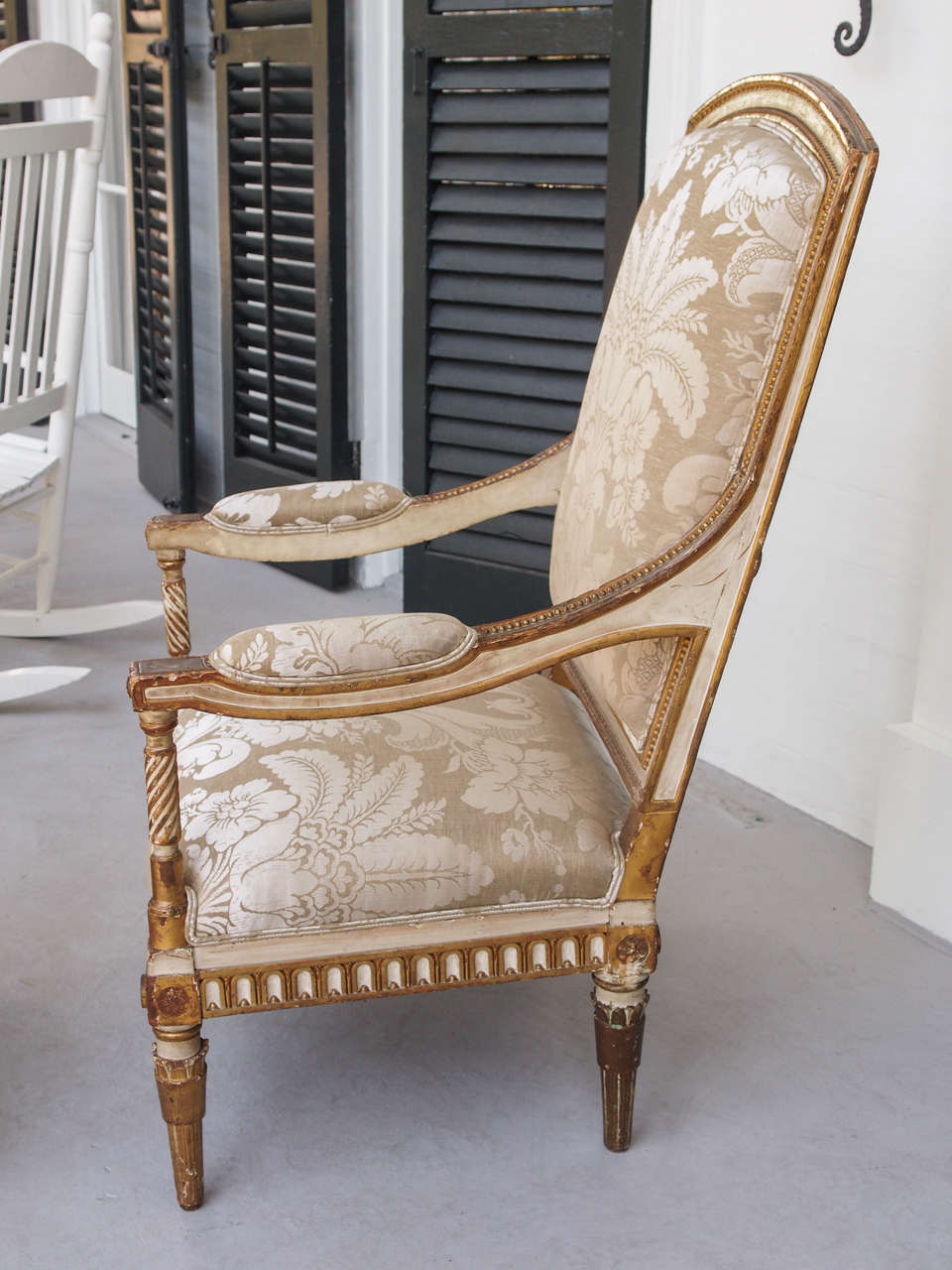 Italian Louis XVI Style Painted and Parcel-Gilt Armchairs 3