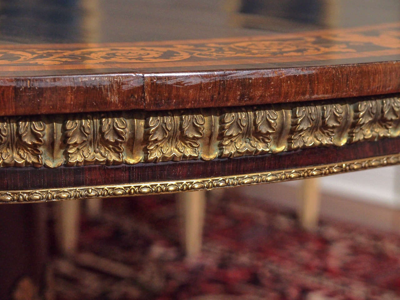 English Regency Marquetry Inlaid and Bronze Mounted Supper Table 2